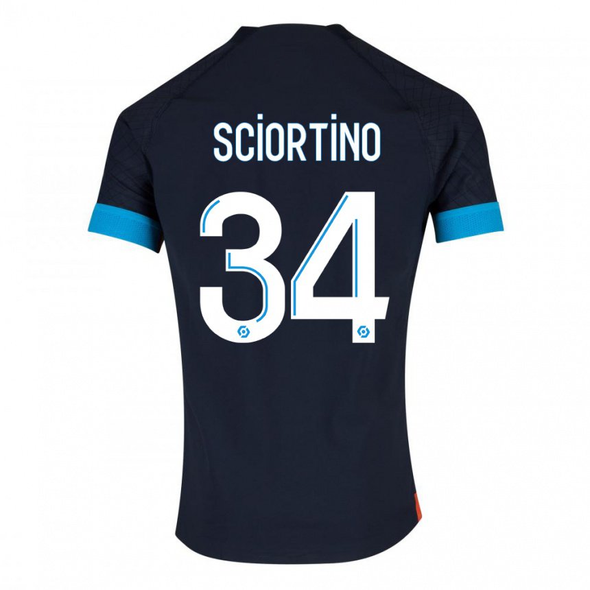 Kinder Paolo Sciortino #34 Schwarz Olympia Auswärtstrikot Trikot 2022/23 T-shirt Belgien