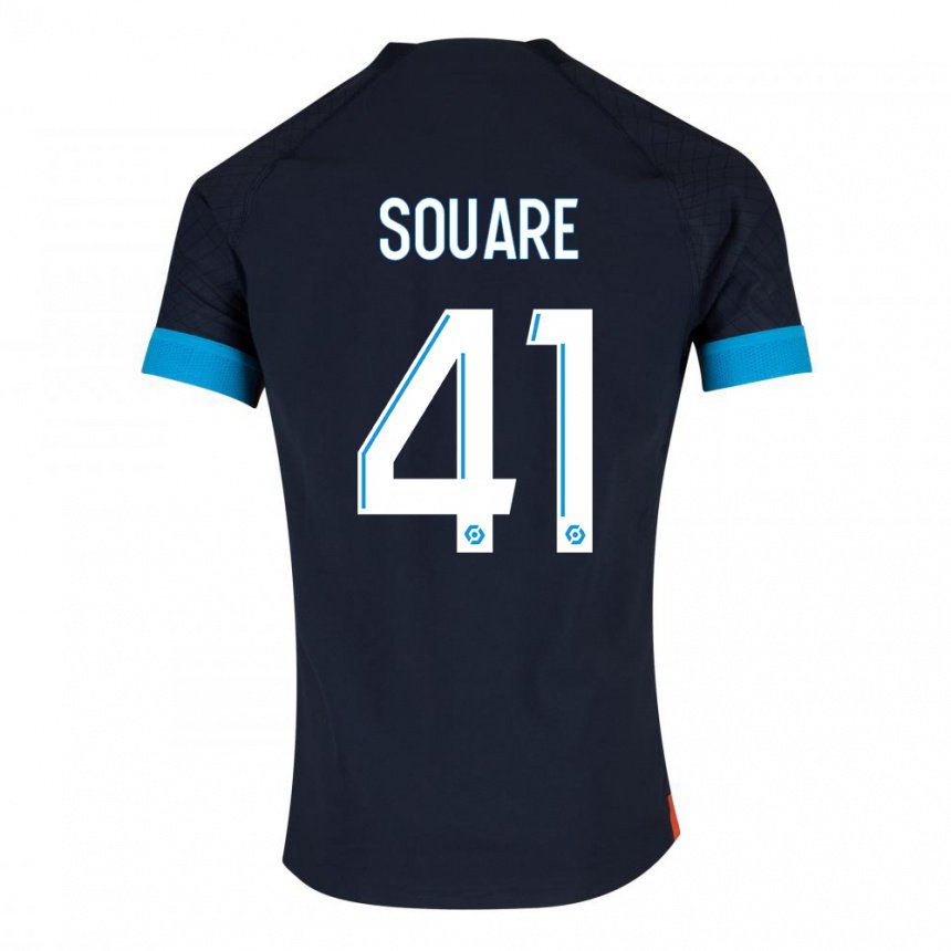 Enfant Maillot Cheick Souare #41 Olympique Noir Tenues Extérieur 2022/23 T-shirt Belgique