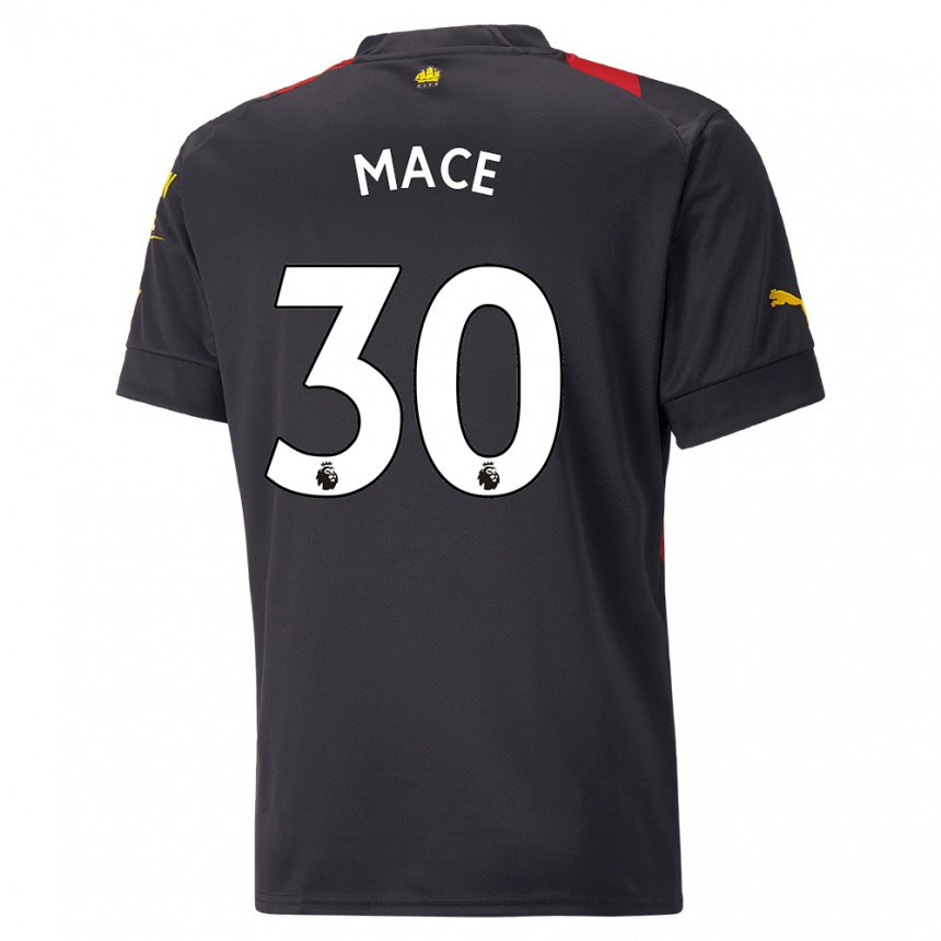 Kinder Ruby Mace #30 Schwarz Rot Auswärtstrikot Trikot 2022/23 T-shirt Belgien