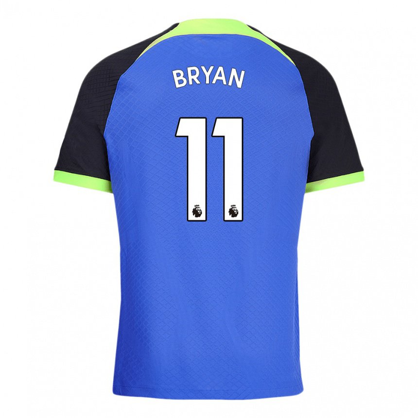 Kinder Bryan Gil #11 Blau Grün Auswärtstrikot Trikot 2022/23 T-shirt Belgien
