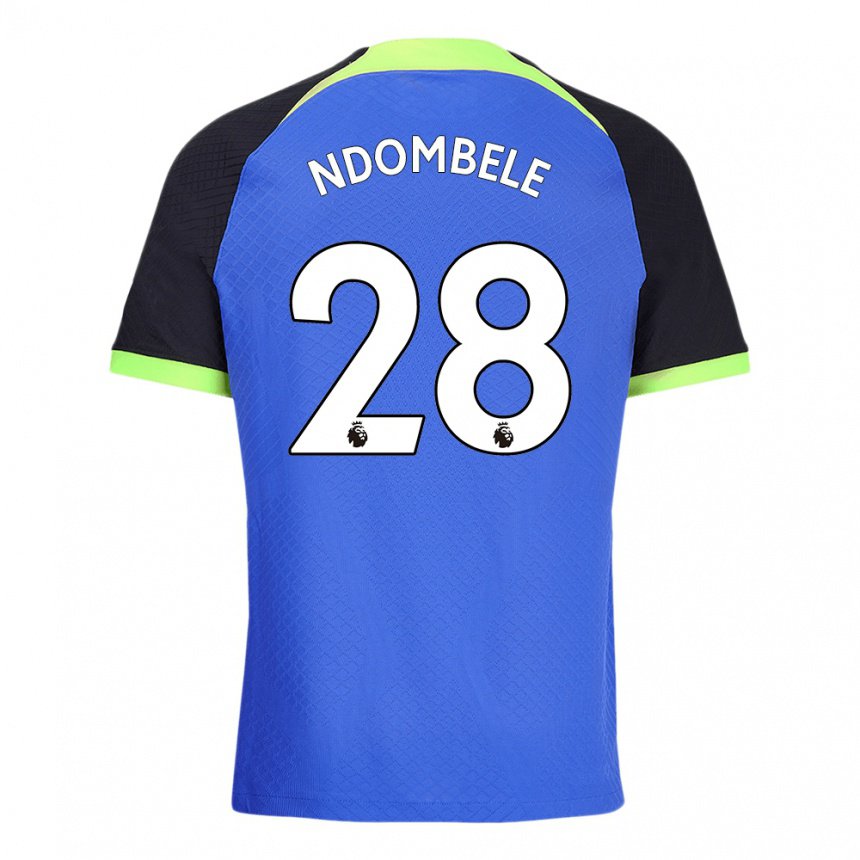 Kinder Tanguy Ndombele #28 Blau Grün Auswärtstrikot Trikot 2022/23 T-shirt Belgien