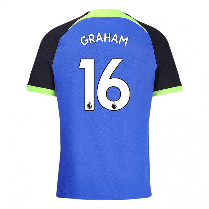 Enfant Maillot Kit Graham #16 Bleu Vert Tenues Extérieur 2022/23 T-shirt Belgique