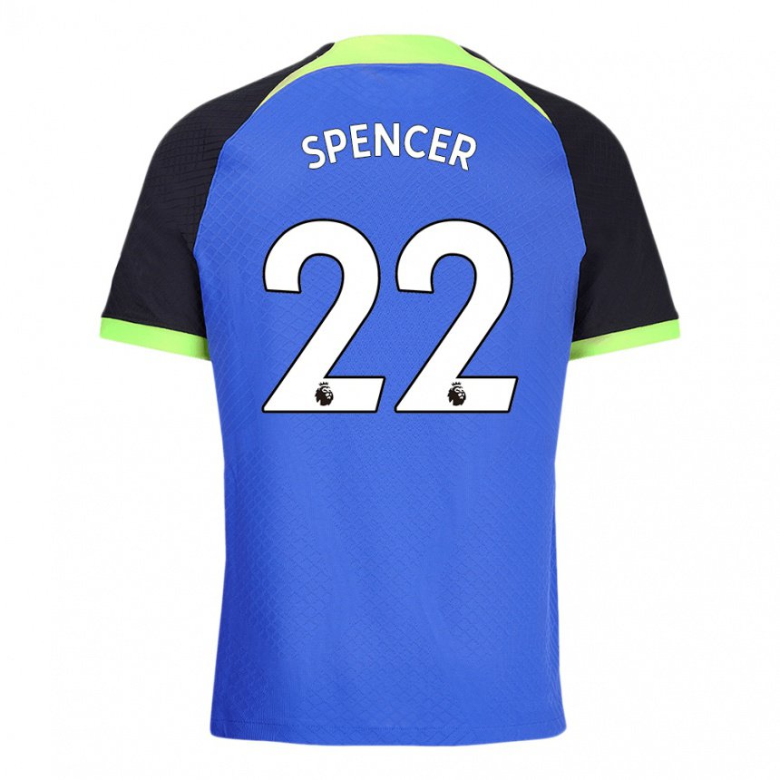 Kinder Rebecca Spencer #22 Blau Grün Auswärtstrikot Trikot 2022/23 T-shirt Belgien