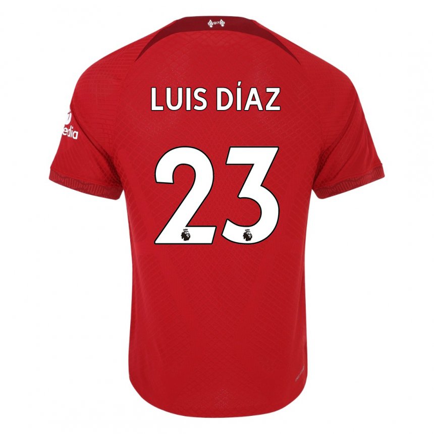 Homme Maillot Luis Diaz #23 Rouge Foncé Tenues Domicile 2022/23 T-shirt Belgique