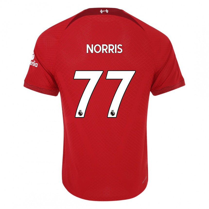 Homme Maillot James Norris #77 Rouge Foncé Tenues Domicile 2022/23 T-shirt Belgique