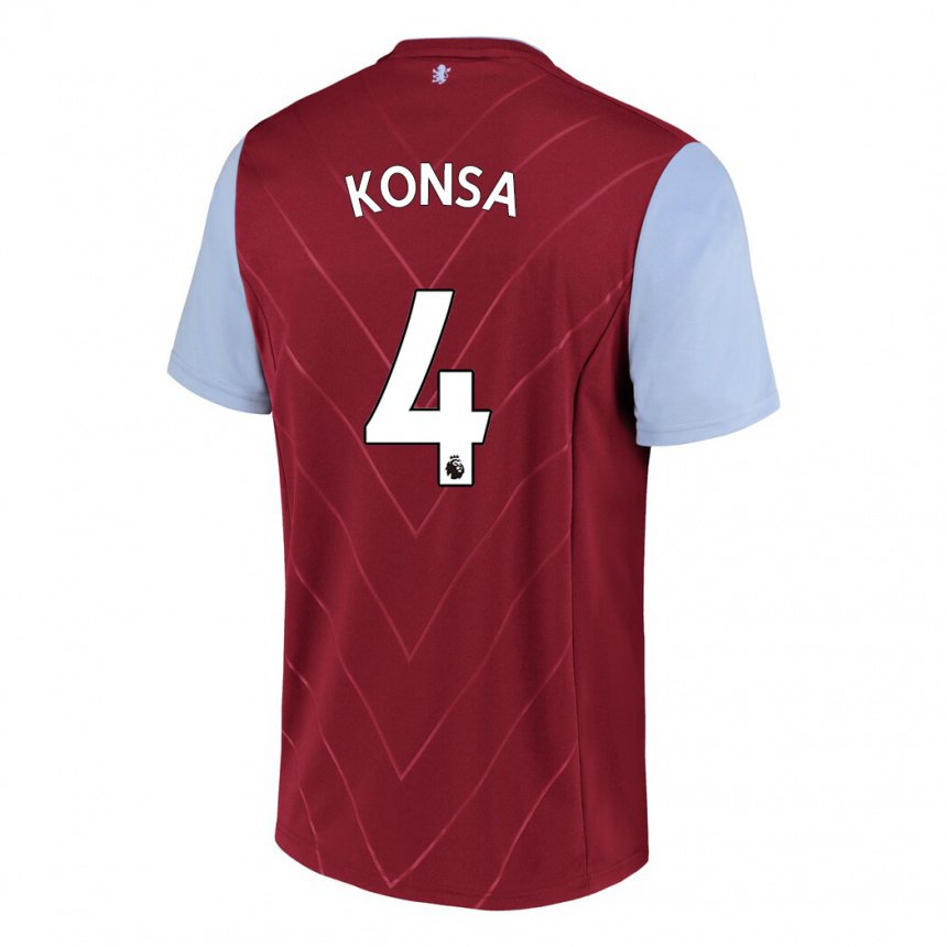 Herren Ezri Konsa #4 Wein Heimtrikot Trikot 2022/23 T-shirt Belgien