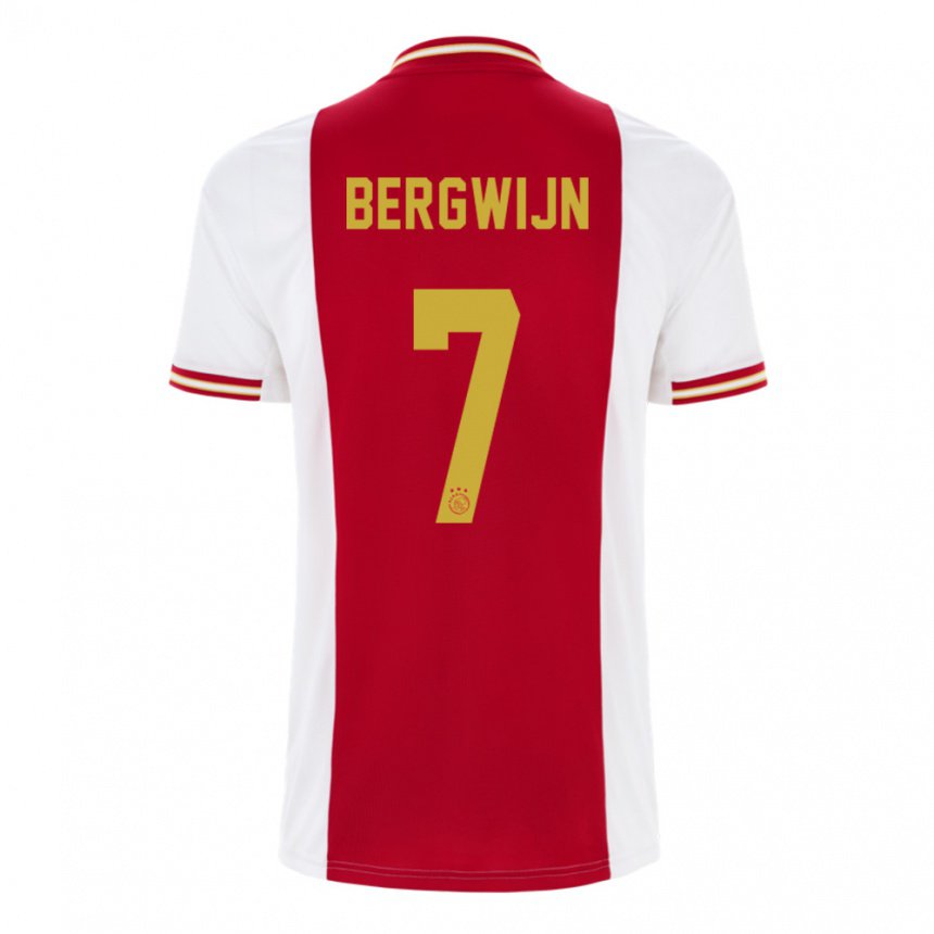 Herren Steven Bergwijn #7 Dunkelrot Weiß Heimtrikot Trikot 2022/23 T-shirt Belgien