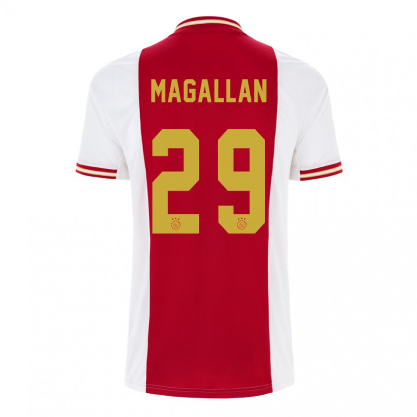 Homme Maillot Lisandro Magallan #29 Rouge Foncé Blanc Tenues Domicile 2022/23 T-shirt Belgique