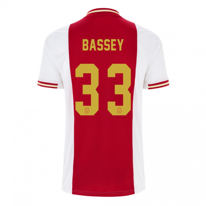 Homme Maillot Calvin Bassey #33 Rouge Foncé Blanc Tenues Domicile 2022/23 T-shirt Belgique