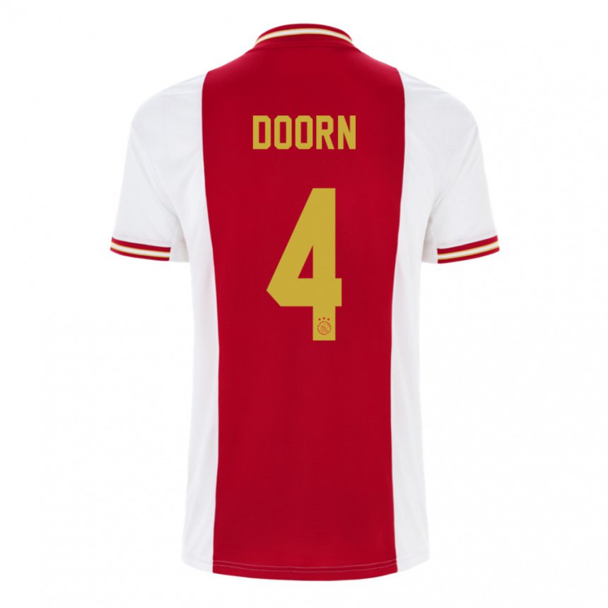 Herren Lisa Doorn #4 Dunkelrot Weiß Heimtrikot Trikot 2022/23 T-shirt Belgien