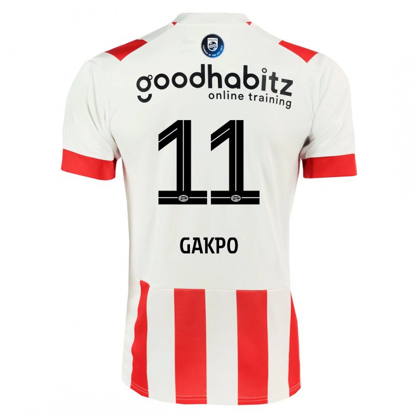 Homme Maillot Cody Gakpo #11 Rose Foncé Tenues Domicile 2022/23 T-shirt Belgique