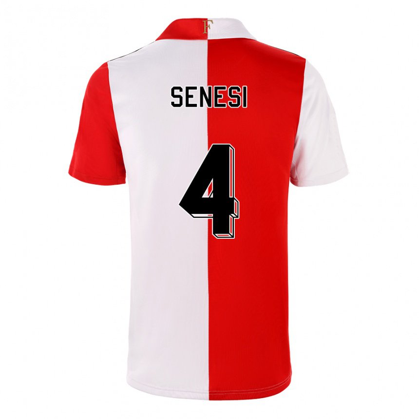 Homme Maillot Marcos Senesi #4 Piment Blanc Tenues Domicile 2022/23 T-shirt Belgique