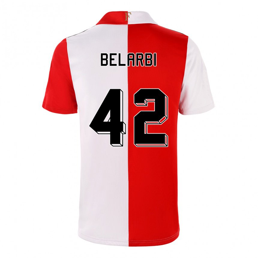 Herren Abdel Belarbi #42 Chili Weiß Heimtrikot Trikot 2022/23 T-shirt Belgien
