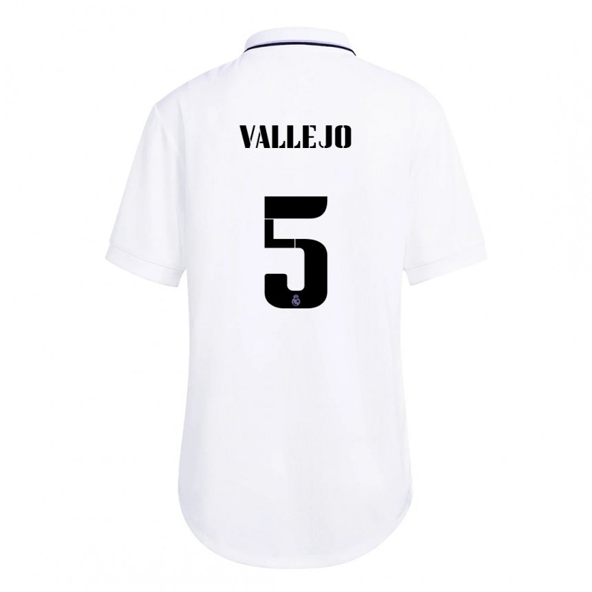 Herren Jesus Vallejo #5 Weiß Lila Heimtrikot Trikot 2022/23 T-shirt Belgien