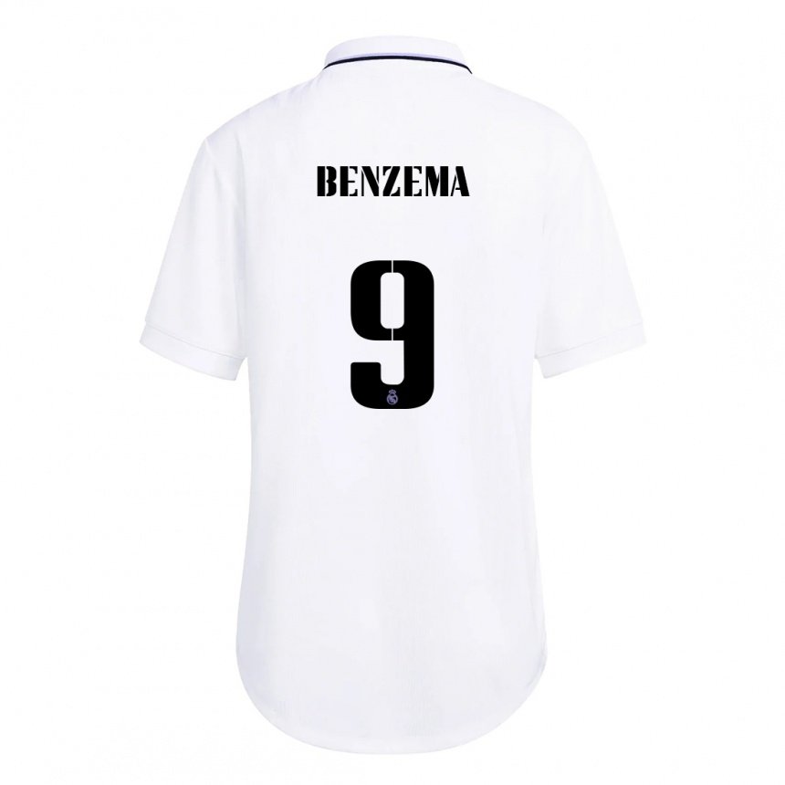 Herren Karim Benzema #9 Weiß Lila Heimtrikot Trikot 2022/23 T-shirt Belgien