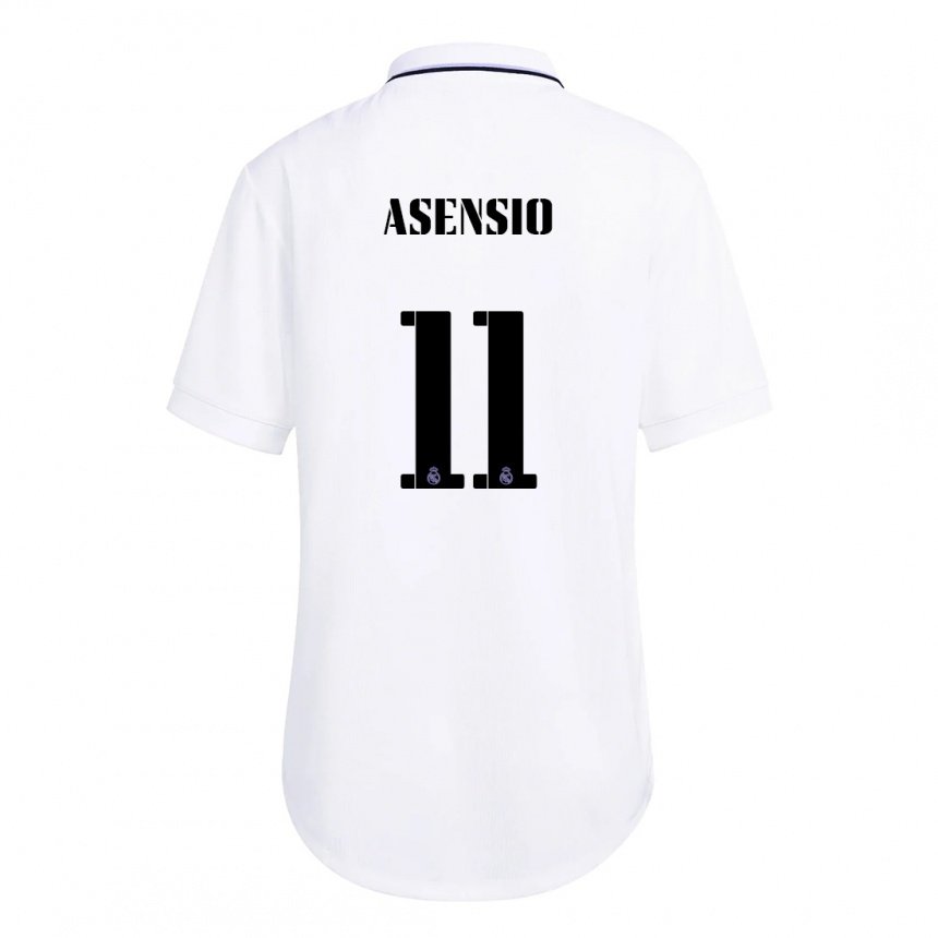 Herren Marco Asensio #11 Weiß Lila Heimtrikot Trikot 2022/23 T-shirt Belgien
