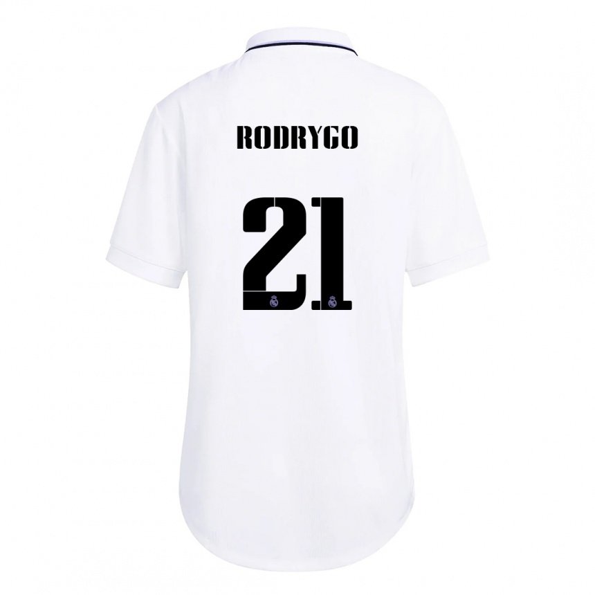 Herren Rodrygo #21 Weiß Lila Heimtrikot Trikot 2022/23 T-shirt Belgien