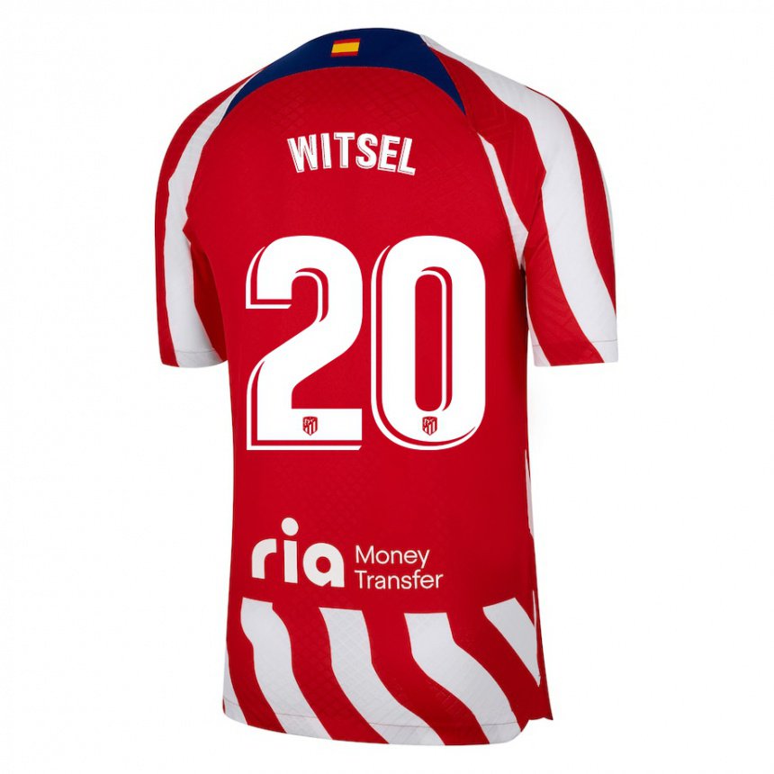 Homme Maillot Axel Witsel #20 Rouge Blanc Bleu Tenues Domicile 2022/23 T-shirt Belgique