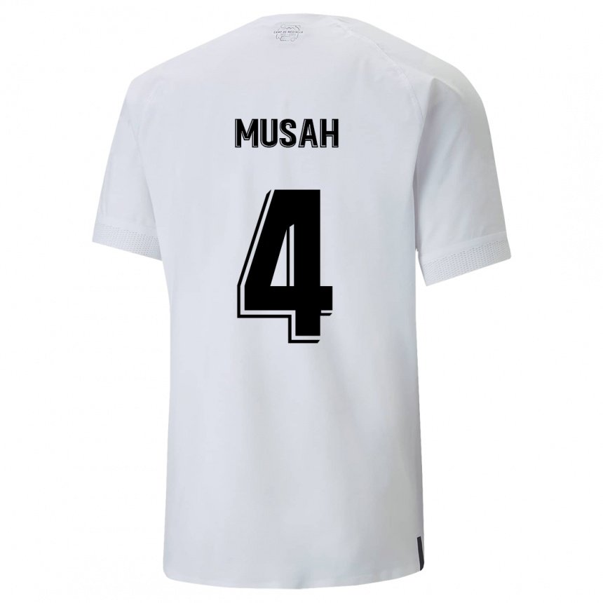 Homme Maillot Yunus Musah #4 Blanc Crémeux Tenues Domicile 2022/23 T-shirt Belgique