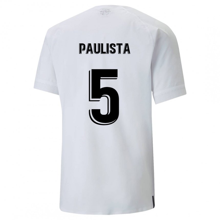 Homme Maillot Gabriel Paulista #5 Blanc Crémeux Tenues Domicile 2022/23 T-shirt Belgique