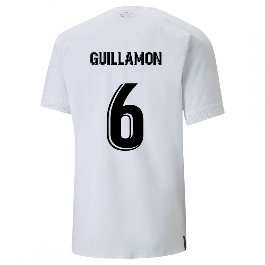 Homme Maillot Hugo Guillamon #6 Blanc Crémeux Tenues Domicile 2022/23 T-shirt Belgique