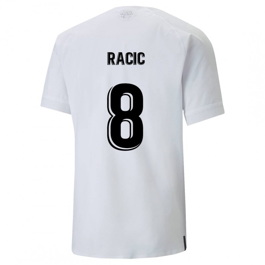 Herren Uros Racic #8 Cremiges Weiß Heimtrikot Trikot 2022/23 T-shirt Belgien