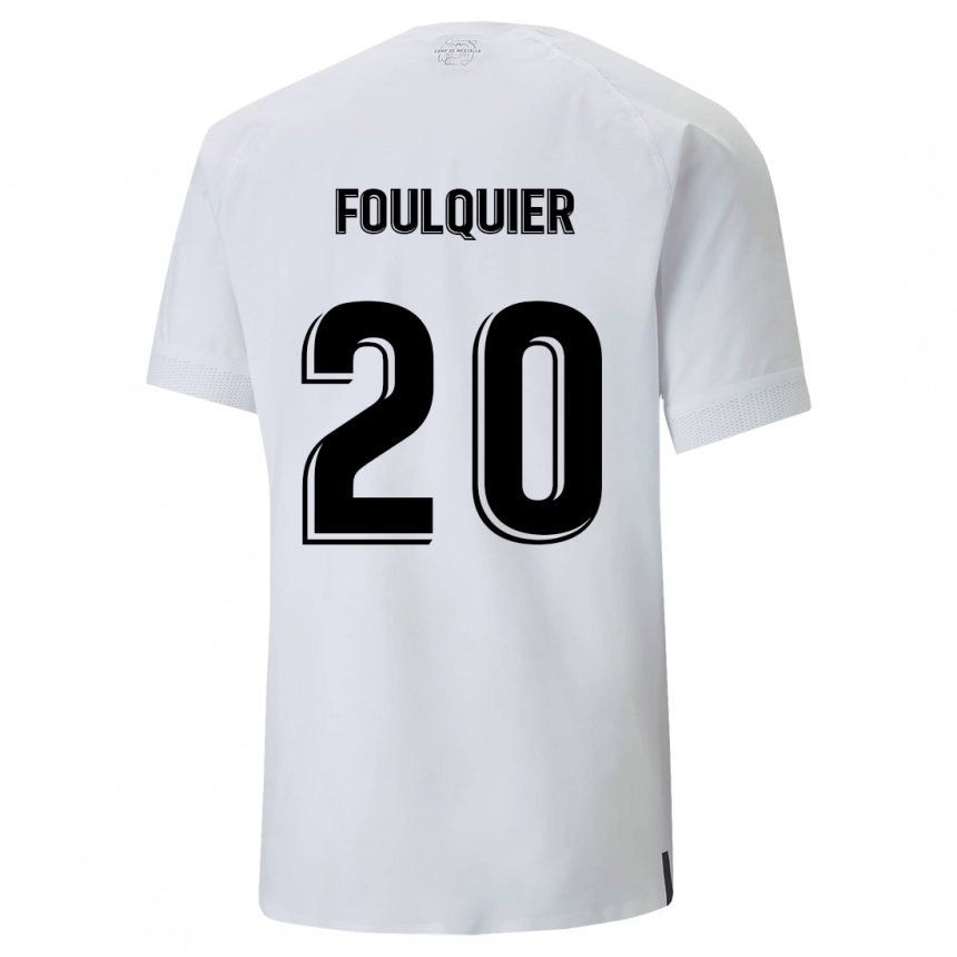 Homme Maillot Dimitri Foulquier #20 Blanc Crémeux Tenues Domicile 2022/23 T-shirt Belgique