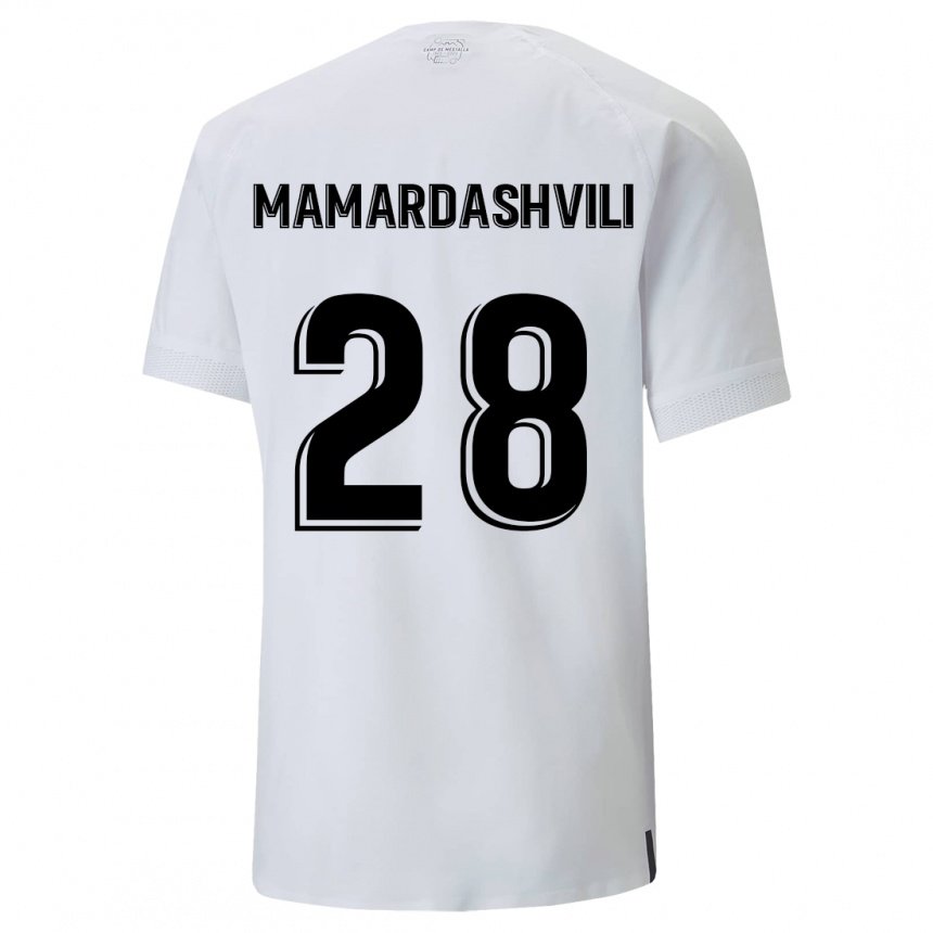 Homme Maillot Giorgi Mamardashvili #28 Blanc Crémeux Tenues Domicile 2022/23 T-shirt Belgique