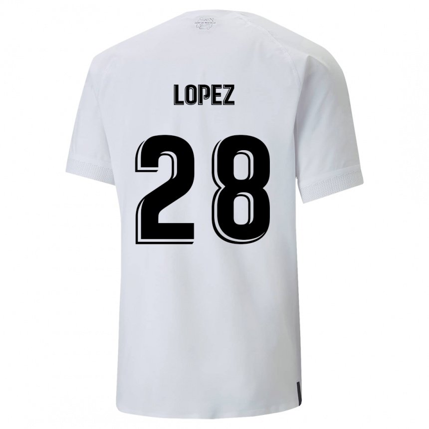Herren Saray Lopez #28 Cremiges Weiß Heimtrikot Trikot 2022/23 T-shirt Belgien