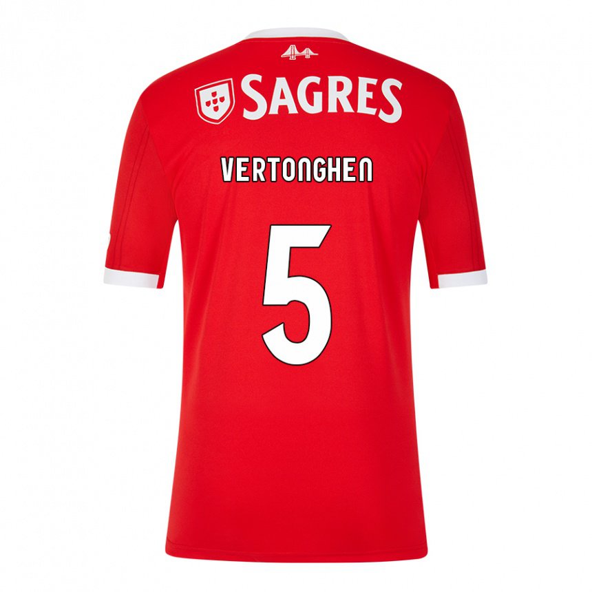 Herren Jan Vertonghen #5 Neonrot Heimtrikot Trikot 2022/23 T-shirt Belgien
