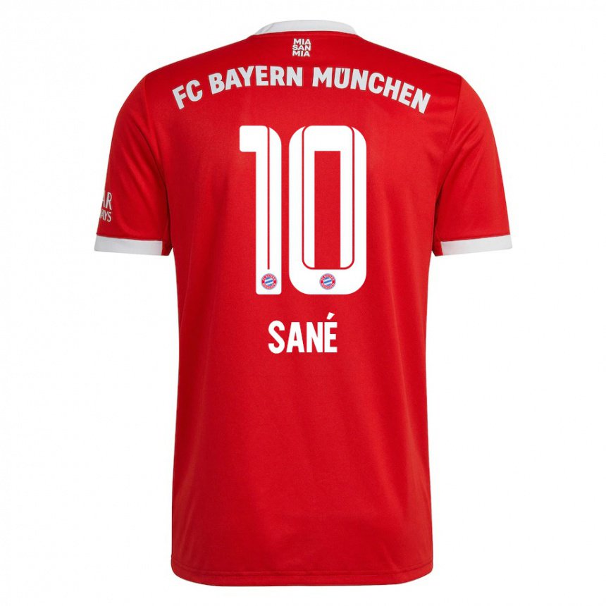 Homme Maillot Leroy Sané #10 Neon Rouge Blanc Tenues Domicile 2022/23 T-shirt Belgique