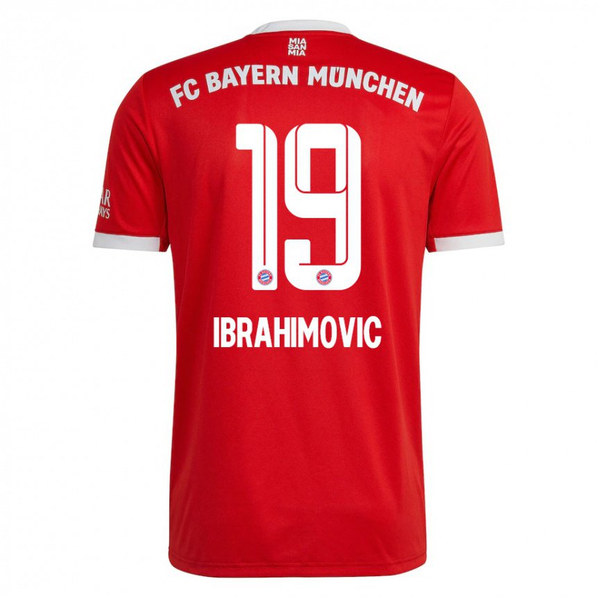 Herren Arijon Ibrahimovic #19 Neonrot Weiß Heimtrikot Trikot 2022/23 T-shirt Belgien