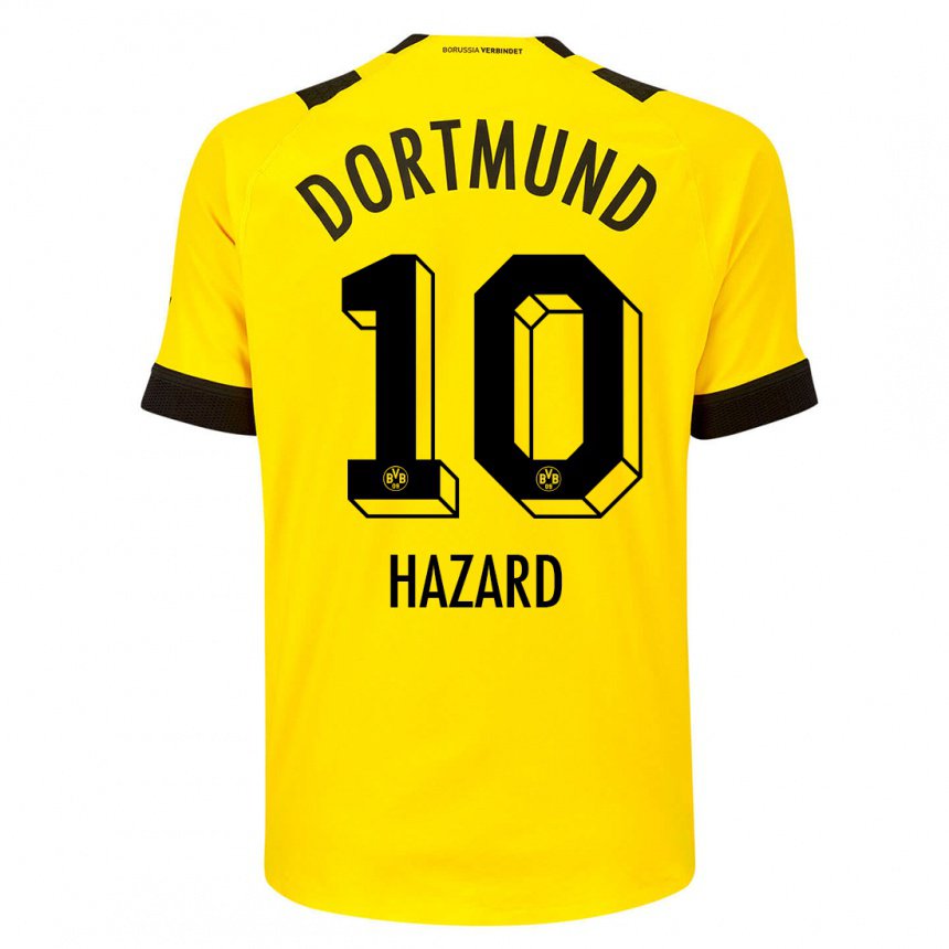 Homme Maillot Thorgan Hazard #10 Jaune Tenues Domicile 2022/23 T-shirt Belgique