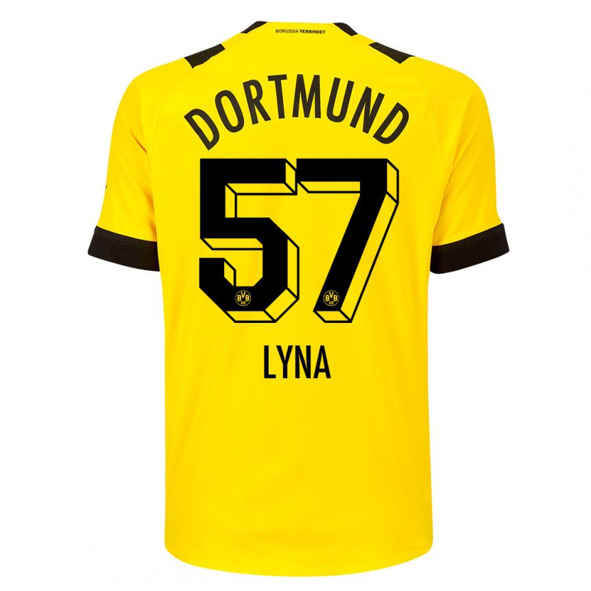 Herren Schwarz Lyna #57 Gelb Heimtrikot Trikot 2022/23 T-shirt Belgien