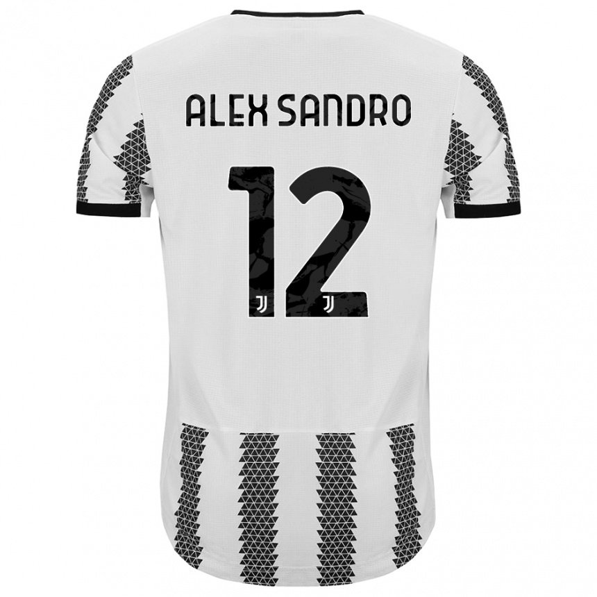Herren Alex Sandro #12 Weiß Schwarz Heimtrikot Trikot 2022/23 T-shirt Belgien