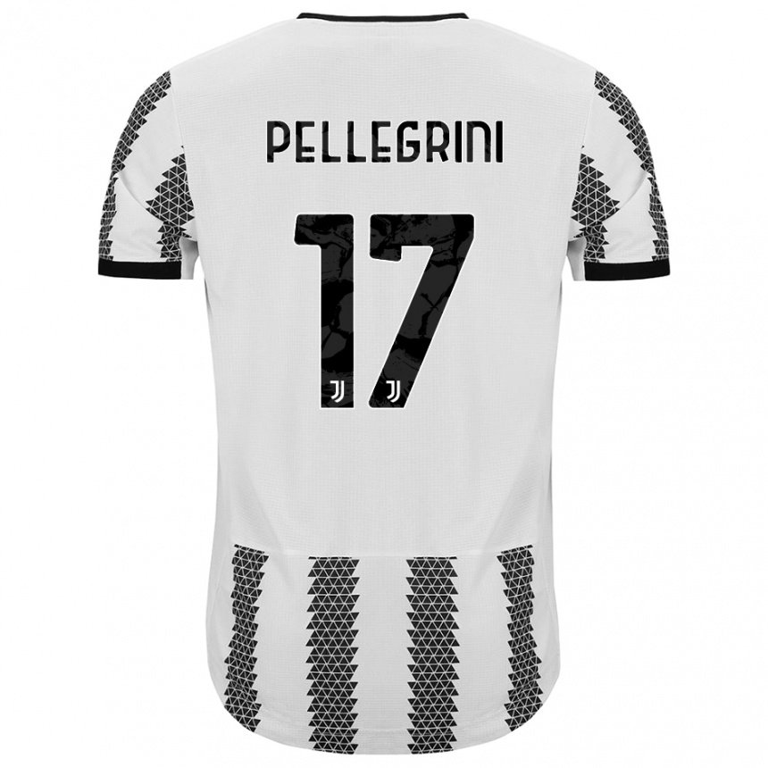 Homme Maillot Luca Pellegrini #17 Blanc Noir Tenues Domicile 2022/23 T-shirt Belgique