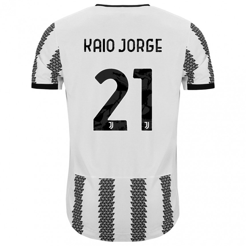Homme Maillot Kaio Jorge #21 Blanc Noir Tenues Domicile 2022/23 T-shirt Belgique