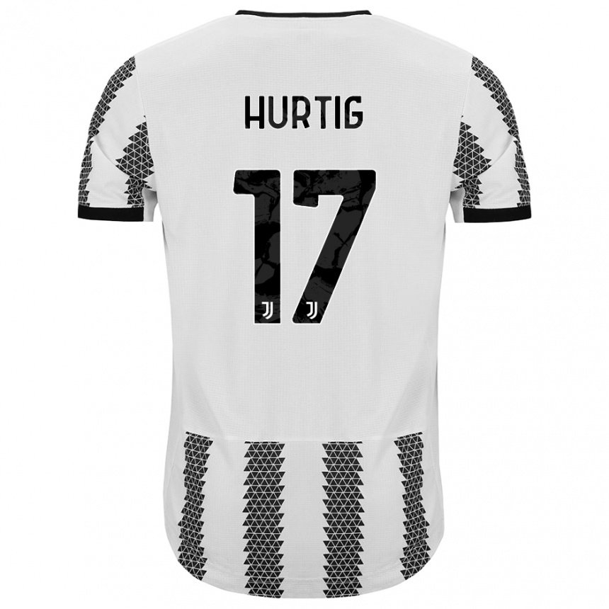 Herren Lina Hurtig #17 Weiß Schwarz Heimtrikot Trikot 2022/23 T-shirt Belgien