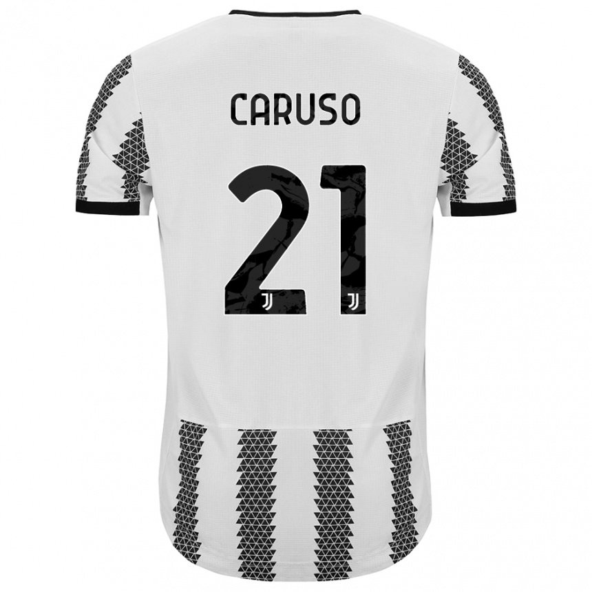 Herren Arianna Caruso #21 Weiß Schwarz Heimtrikot Trikot 2022/23 T-shirt Belgien
