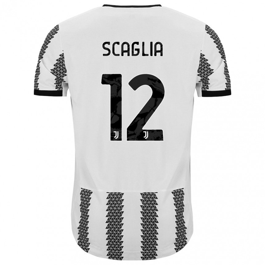 Herren Simone Scaglia #12 Weiß Schwarz Heimtrikot Trikot 2022/23 T-shirt Belgien