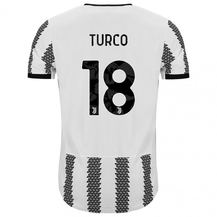 Herren Nicolo Turco #18 Weiß Schwarz Heimtrikot Trikot 2022/23 T-shirt Belgien