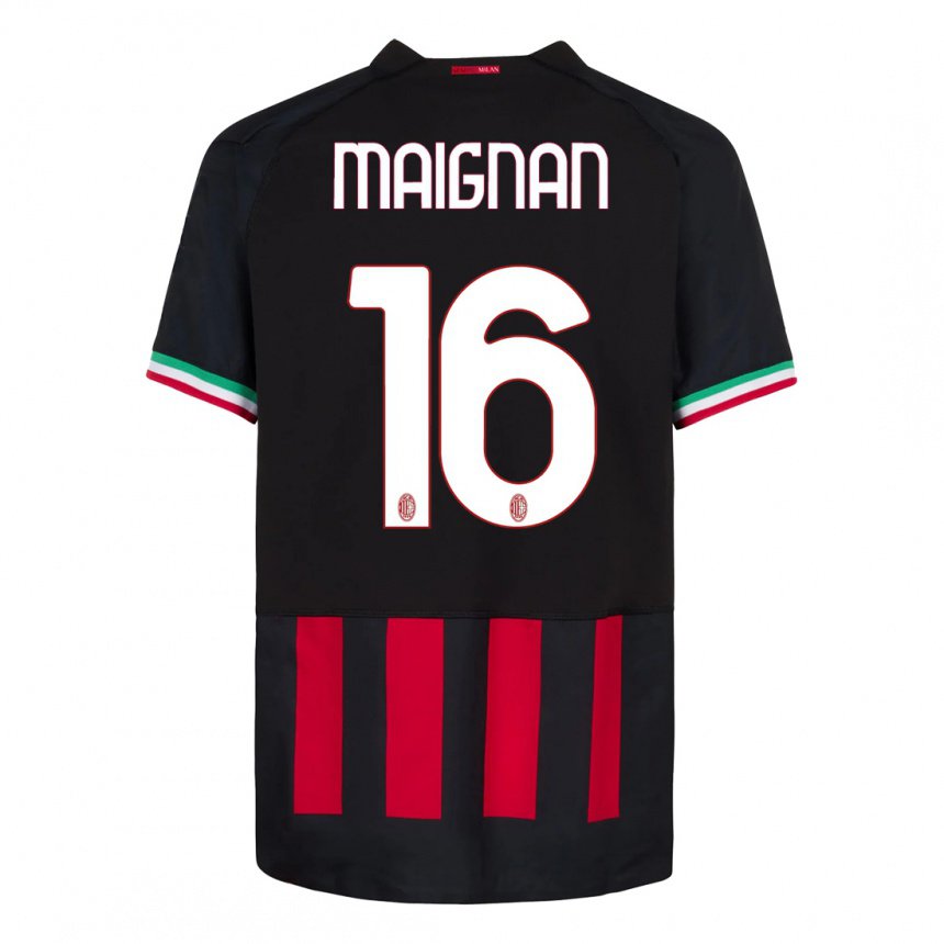 Herren Mike Maignan #16 Schwarz Rot Heimtrikot Trikot 2022/23 T-shirt Belgien