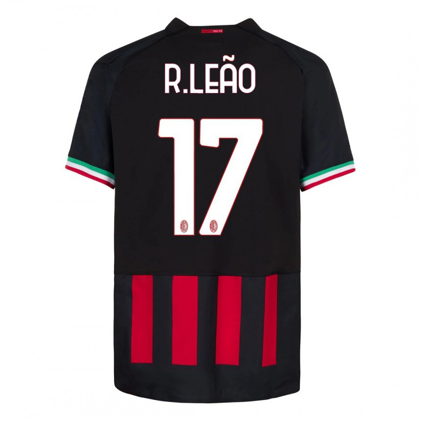 Herren Rafael Leao #17 Schwarz Rot Heimtrikot Trikot 2022/23 T-shirt Belgien