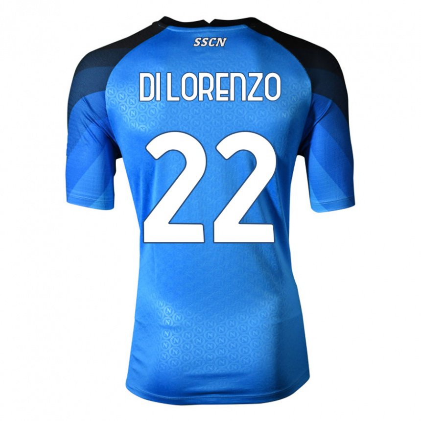 Homme Maillot Giovanni Di Lorenzo #22 Bleu Foncé Gris Tenues Domicile 2022/23 T-shirt Belgique