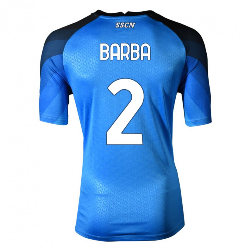 Homme Maillot Benedetto Barba #2 Bleu Foncé Gris Tenues Domicile 2022/23 T-shirt Belgique