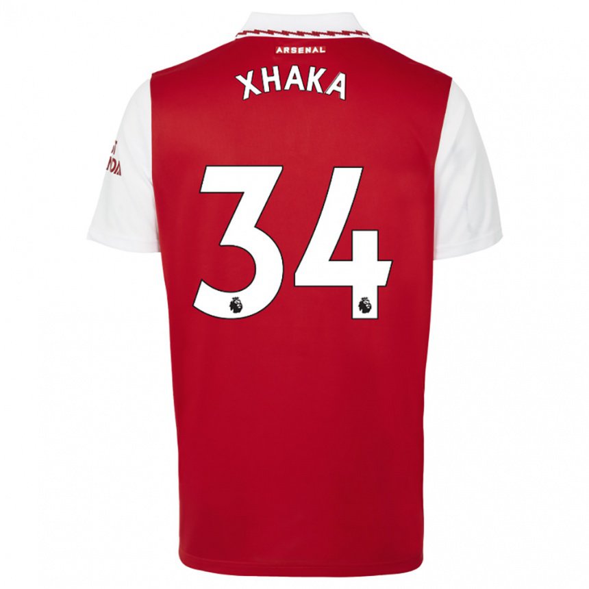 Herren Granit Xhaka #34 Rot Weiß Heimtrikot Trikot 2022/23 T-shirt Belgien