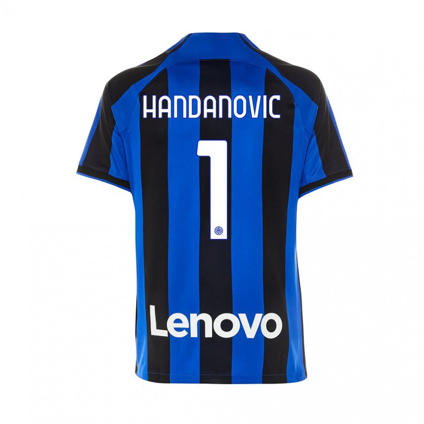Homme Maillot Samir Handanovic #1 Bleu Royal Noir Tenues Domicile 2022/23 T-shirt Belgique