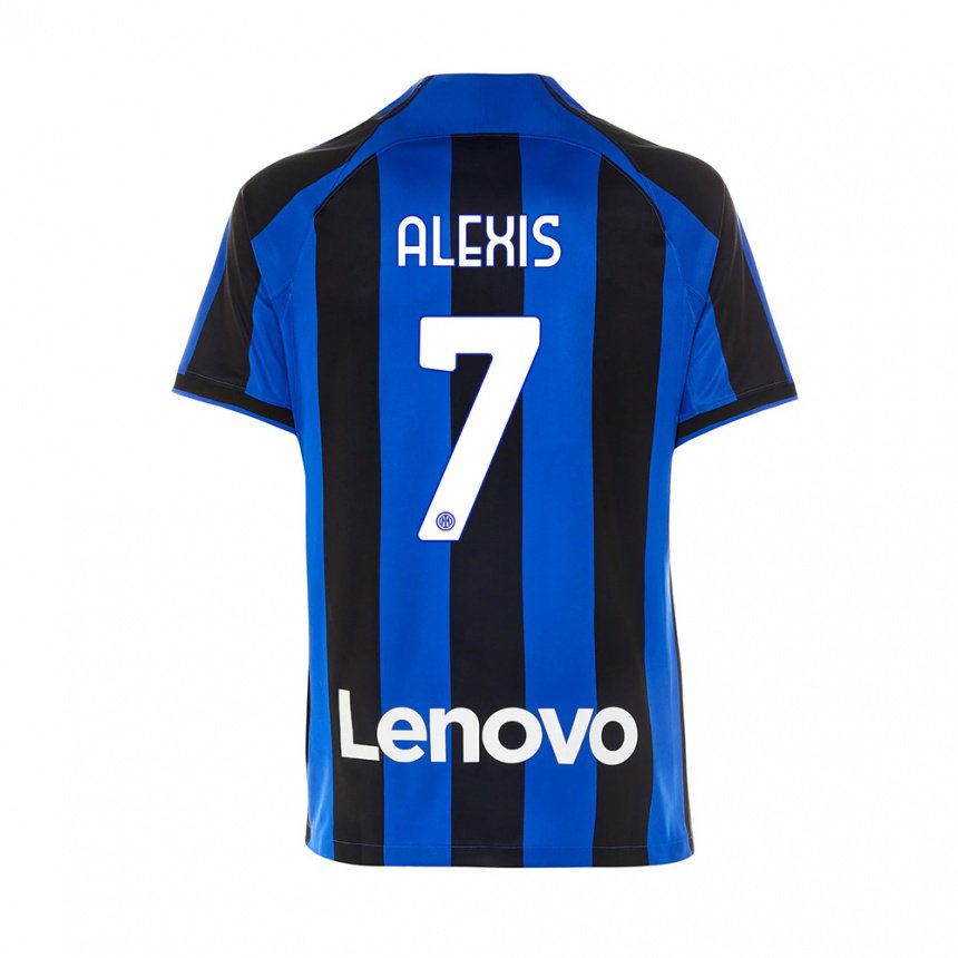 Herren Alexis Sanchez #7 Königsblau Schwarz Heimtrikot Trikot 2022/23 T-shirt Belgien