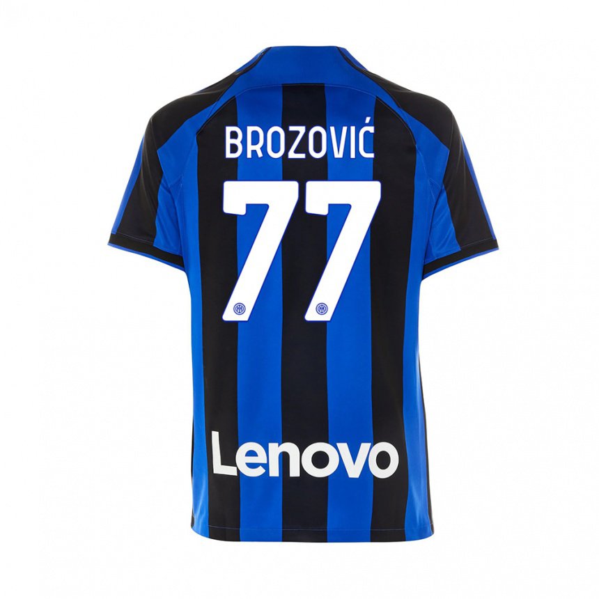 Homme Maillot Marcelo Brozovic #77 Bleu Royal Noir Tenues Domicile 2022/23 T-shirt Belgique