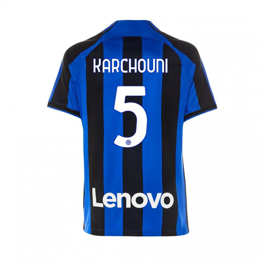 Herren Ghoutia Karchouni #5 Königsblau Schwarz Heimtrikot Trikot 2022/23 T-shirt Belgien